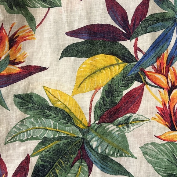 Chico’s No Iron Linen 3/4 Sleeve Floral Tropical Shirt Size 16 - Picture 11 of 15